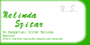 melinda szitar business card