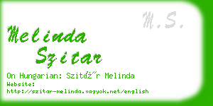 melinda szitar business card